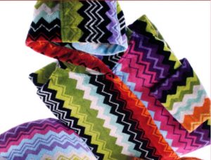 MISSONI accappatoio e spugne in puro cotone lavorati a telaio