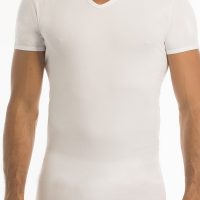 Garda Maglia-manica-corta-collo-V-in-cotone-elastico