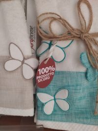 Coppia asciugamani salvietta + ospite ricamate Maryhome