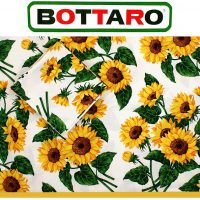 Tovaglia con bordo colorato in cotone Bottaro girasole