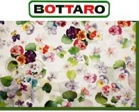 Tovaglia con bordo colorato in cotone Bottaro fiori grandi