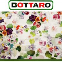 Tovaglia con bordo colorato in cotone Bottaro fiori grandi