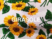 Tovaglia con bordo colorato in cotone Bottaro girasole
