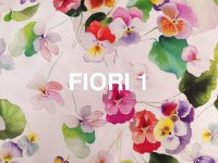 Tovaglia con bordo colorato in cotone Bottaro fiori grandi