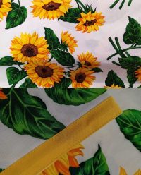 Tovaglia con bordo colorato in cotone Bottaro girasole
