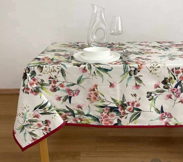 Tovaglia con bordo colorato in cotone Bottaro Camilla