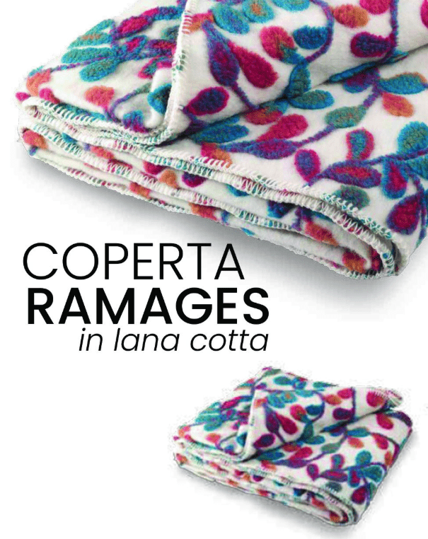 Plaid/coperta in lana cotta Kashmir Lana Italia