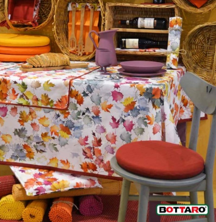 Tovaglia con bordo colorato in cotone Bottaro Isabel