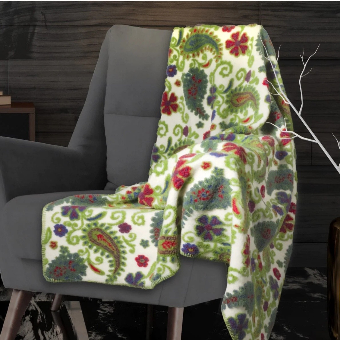 Plaid/coperta in lana cotta Kashmir Lana Italia - 38 %