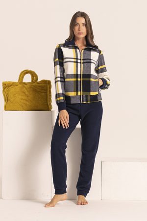 Tuta in pile Maryplaid quadri - 50 %