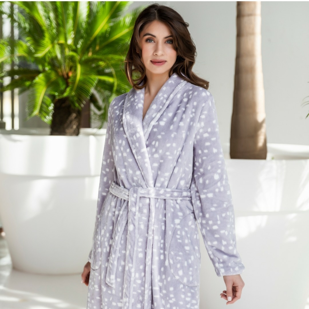 Vestaglia lunga in pile Barandi - 35 %