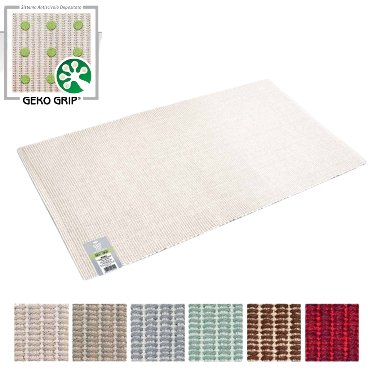 Tappeto in cotone antiscivolo + canovaccio Kuki Php