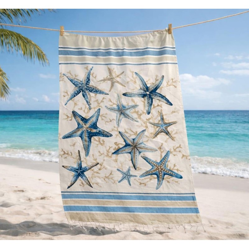Telo fouta in puro cotone Stella marina