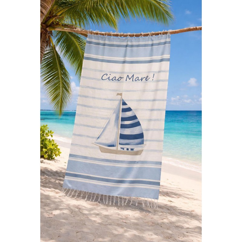 Telo fouta in puro cotone Ciao mare