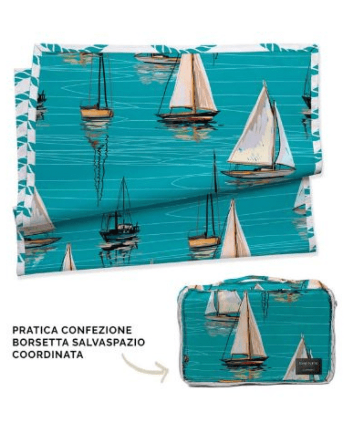 Telo double face in microfibra con pochette Regata