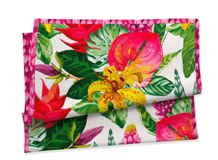 Telo double face in microfibra con pochette Lilium